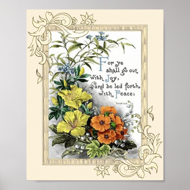 Bible Quote With Flowers Poster (Front)