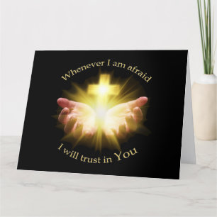 Bible quote with hands holding Cross Thank You Card