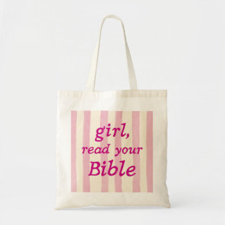 Bible Reading Encouragement Pink Lettering Women's Tote Bag