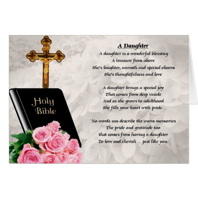 Bible & Roses Design - Daughter Poem (Front Horizontal)