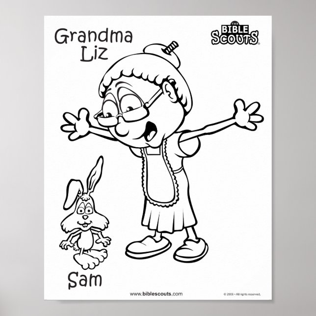 Bible Scouts Colouring Page Poster (Front)