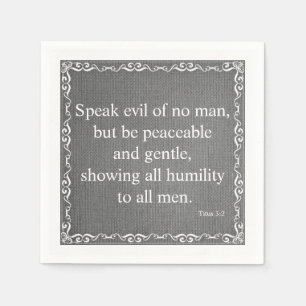 Bible Scripture Blessing - Titus 3:2 Napkin