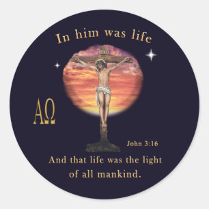 Bible scripture  classic round sticker