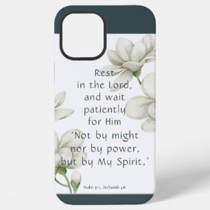 Bible Scripture Encouragement Quotes White Flower iPhone 12 Pro Max Case