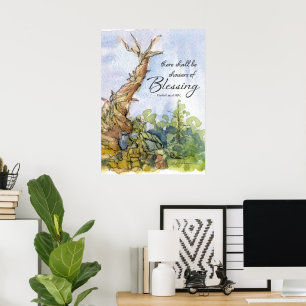 Bible Scripture Ezekiel Bristlecone Pine Tree Art Poster