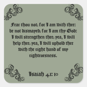 BIBLE SCRIPTURE "FEAR THOU NOT"  SQUARE STICKER