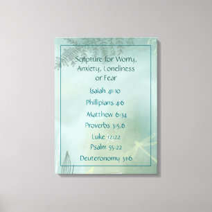 Bible Scripture for Worry Anxiety, Loneliness Fear Canvas Print