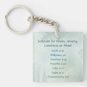 Bible Scripture for Worry Anxiety, Loneliness Fear Key Ring