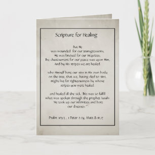 Bible Scripture Healing Health Sickness Get Well Card