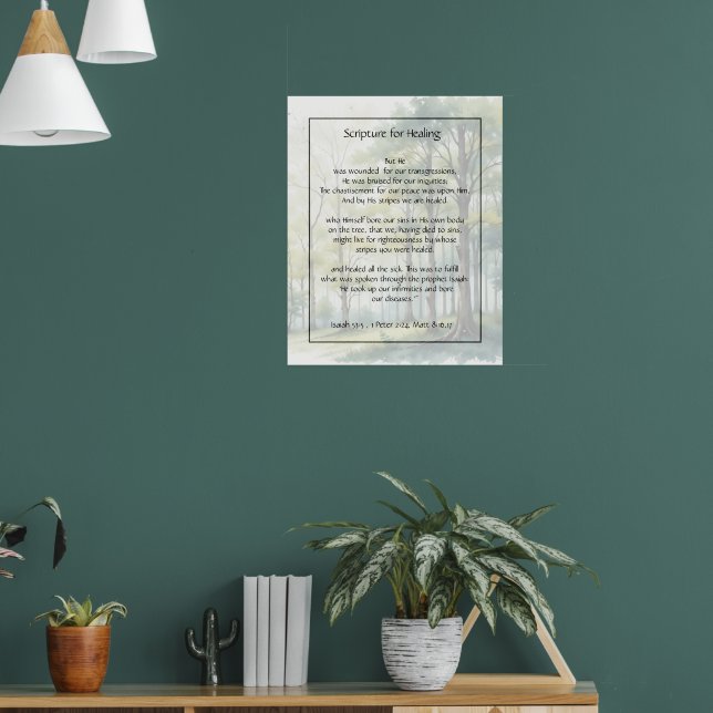 Bible Scripture Healing Health Sickness Get Well Poster (Living Room 1)