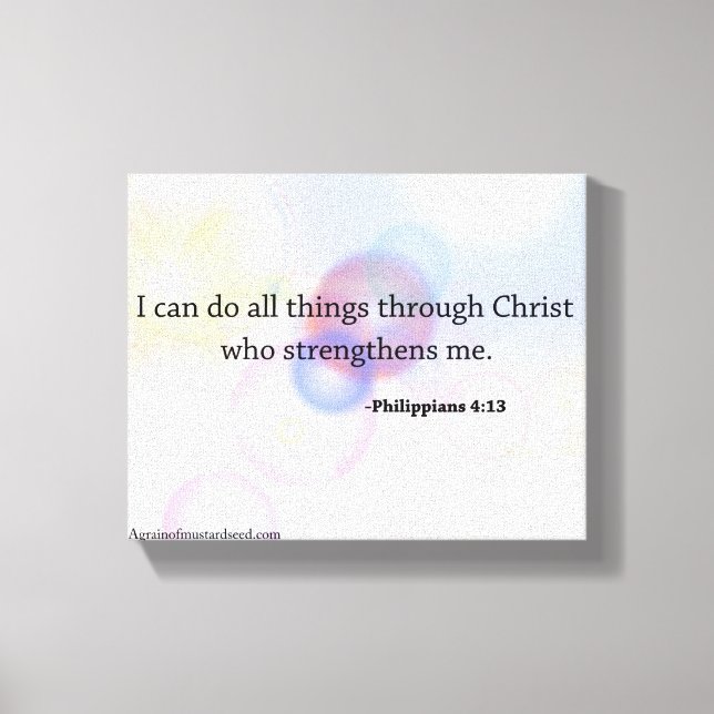 Bible Scripture Inspirational Canvas Print (Front)