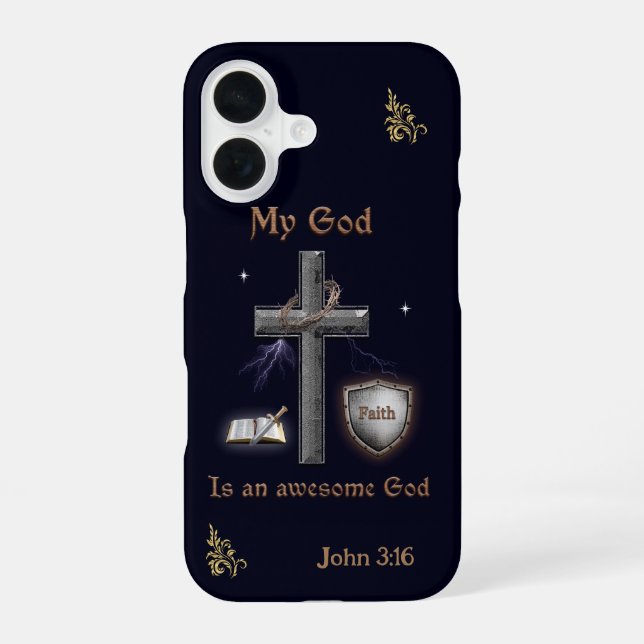 Bible Scripture iPhone 16 Case (Back)