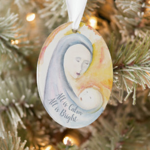 Bible Scripture Madonna and Child Nativity Ornament