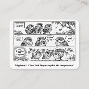 Bible Scripture Phillipians Cartoon Sparrow Art Business Card