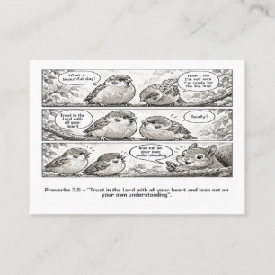 Bible Scripture Proverbs Cartoon Sparrow Art Business Card
