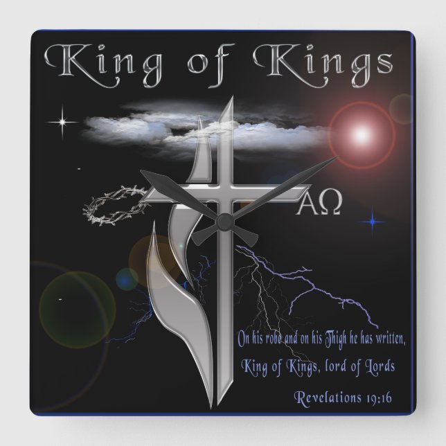 Bible Scripture Square Wall Clock (Front)