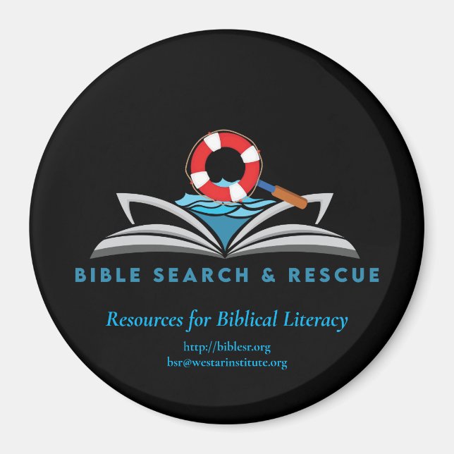 Bible Search & Rescue -- Circle Magnet (3 in.) (Front)