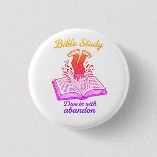 Bible study 3 cm round badge
