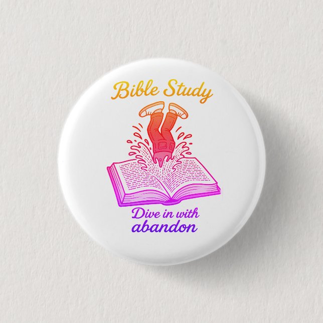 Bible study  3 cm round badge (Front)
