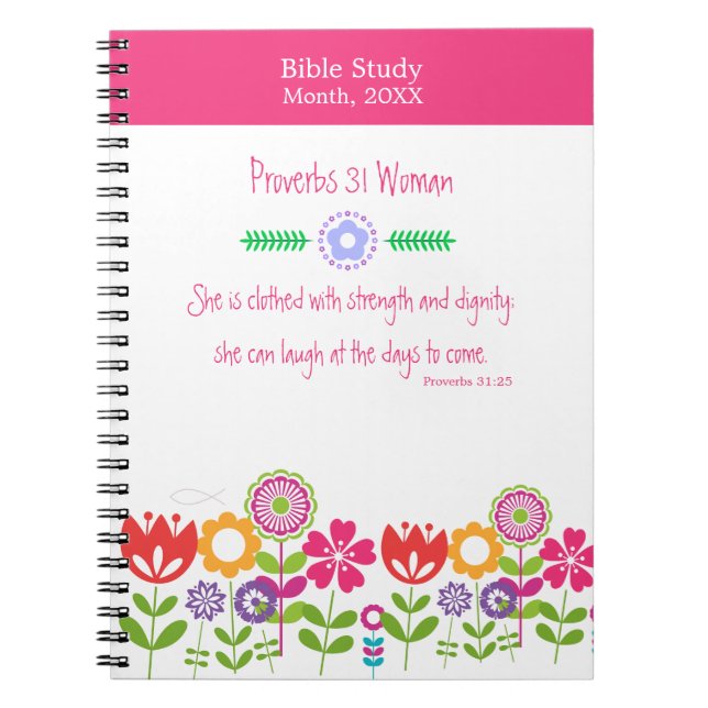 Bible Study Tools | Women Proverbs 31 Christian Notebook (Front)