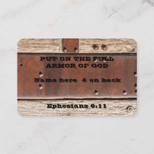 Bible text Ephesian 6 Put on full Armor of God Business Card