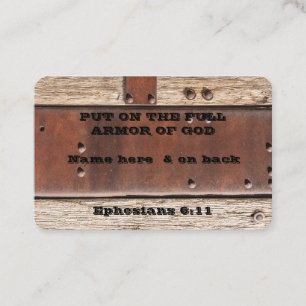 Bible text Ephesian 6 Put on full Armour of God Business Card