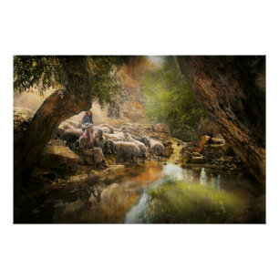 Bible - The Lord is my shepherd - 1910 Poster