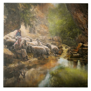 Bible - The Lord is my shepherd - 1910 Tile