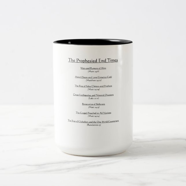 BIBLE: The Prophesied End Times Two-Tone Coffee Mug (Center)