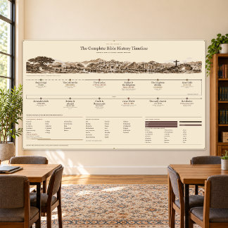 Bible Timeline - Antique Sepia - 5 x 3 ft Banner
