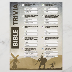 Bible Trivia Game Sheet Customizable Questions
