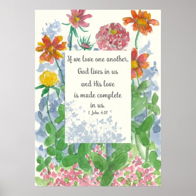 Bible Verse 1 John Love One Another Religious Poster (Front)