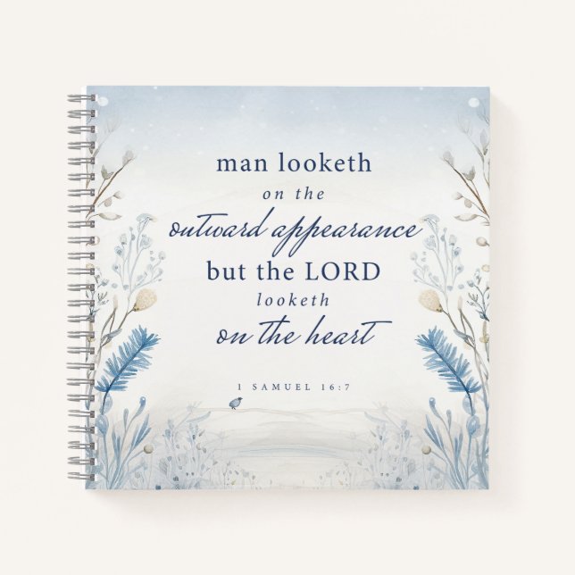 Bible Verse 1 Samuel 16:7 Watercolour Notebook (Front)