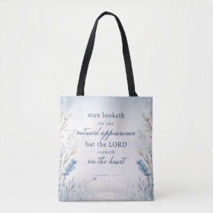 Bible Verse 1 Samuel 16:7 Watercolour Tote Bag
