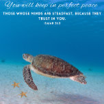 Bible Verse 20x20 Scenic Ocean Motivational Puzzle<br><div class="desc">Isaiah 26:3 ''You will keep him in perfect peace... ''. Turtle swimming under the sea with 2 starfish on the sandy ocean floor.</div>
