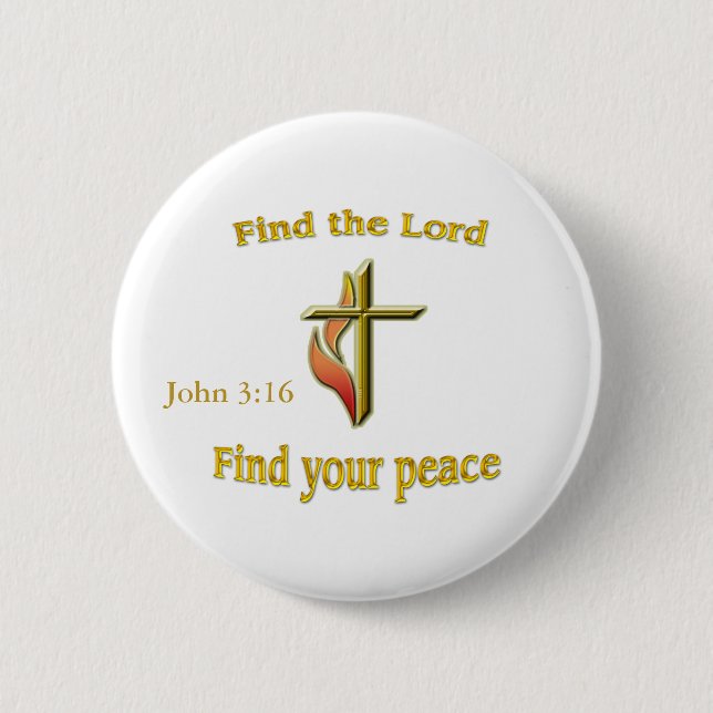Bible verse 6 cm round badge (Front)