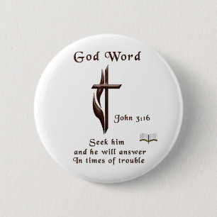 Bible Verse 6 Cm Round Badge