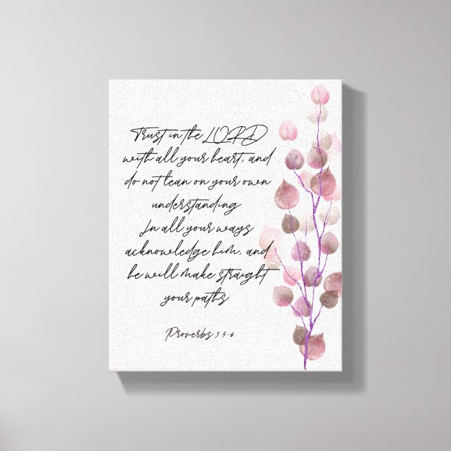Bible verse 8x10 purple branch Strached Canvas Print (Front)