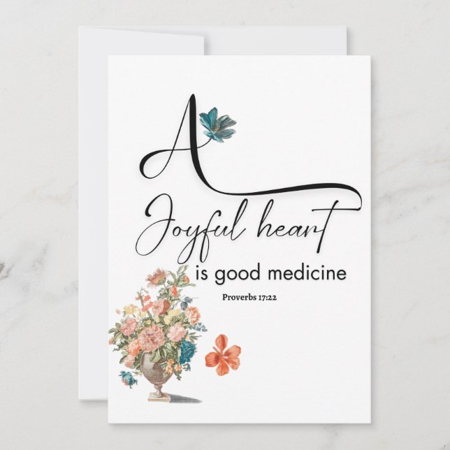 Bible verse A Joyful Heart Invitation (Front)