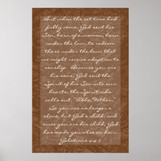 bible verse about family Galatians 4:4-7 Poster