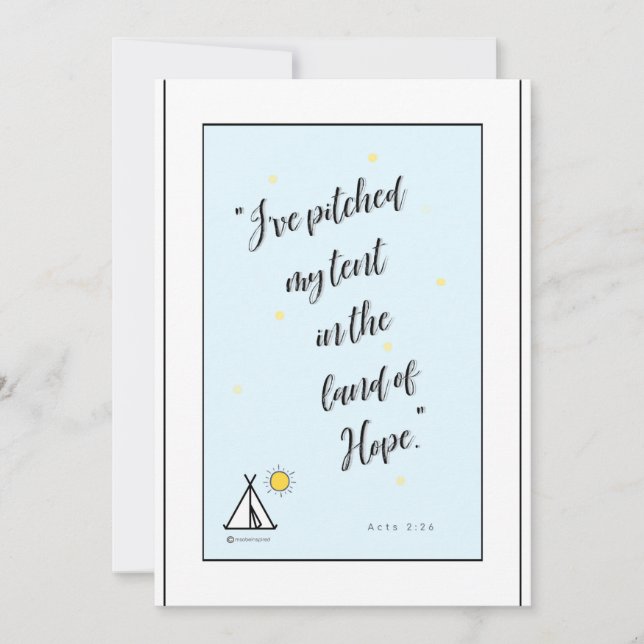 Bible verse about hope blue background thank you card (Front)