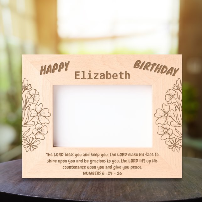 Bible Verse and Floral Bouquet For Birthday Etched Frames (Creator Uploaded)