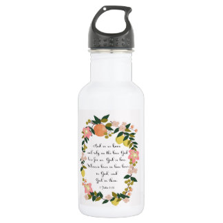 Bible Verse Art - 1 John 4:16 532 Ml Water Bottle