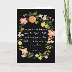 Bible Verse Art - Galatians 4:7 Holiday Card