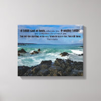 Bible Verse Art Job 38:11 on Rocky Beach in Maui