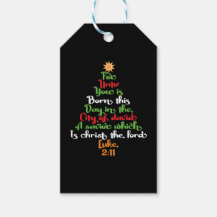 Bible verse as Christmas tree Christmas giftidea Gift Tags