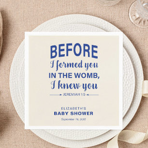 Bible Verse Baby Shower Jeremiah Christian Modern Napkin