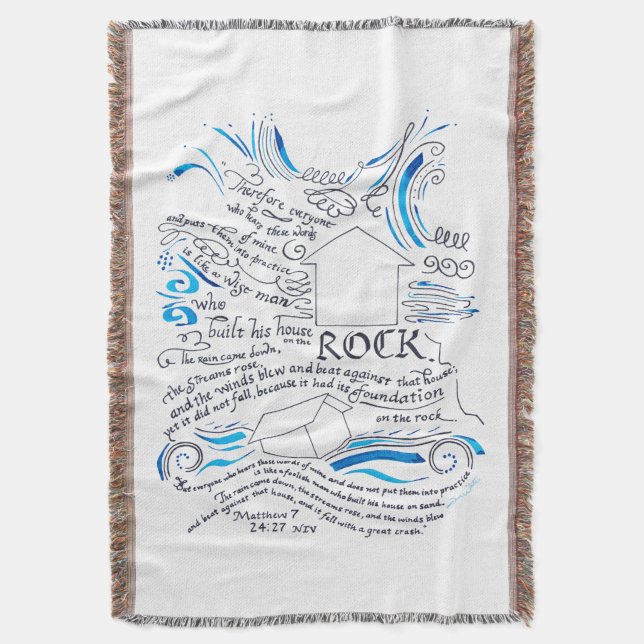 Bible Verse Blanket House on the Rock Scripture (Front Vertical)