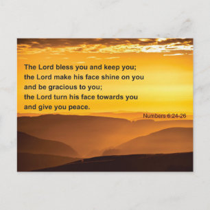 Bible verse - blessing: The Lord Bless You Postcard