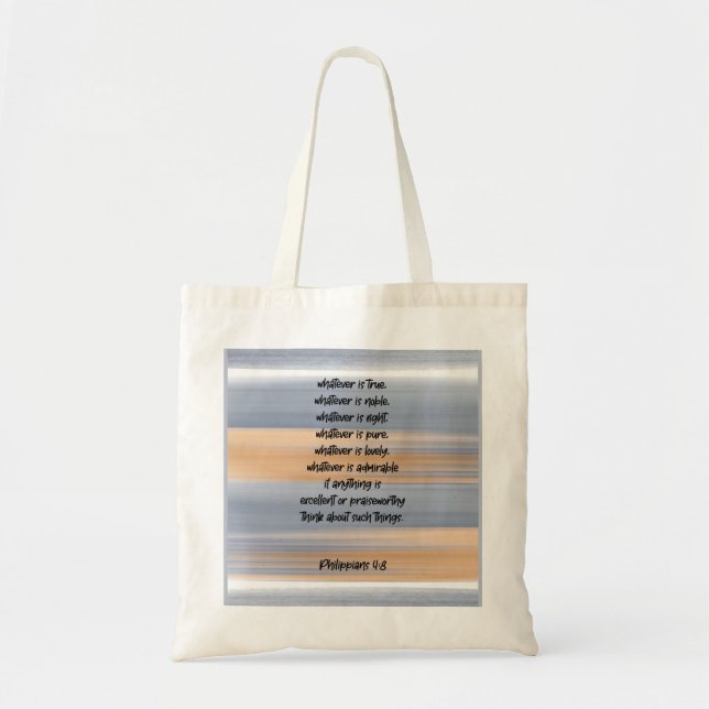 Bible verse Blue splash Tote Bag (Front)